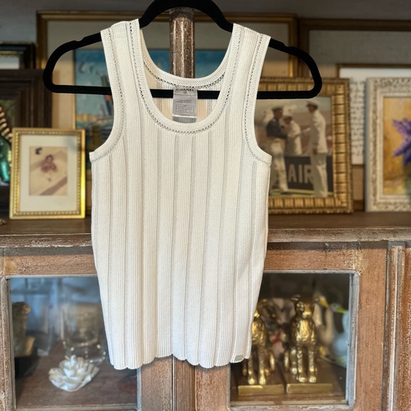 CHANEL KNITTED LACE TANK TOP - Picture 4 of 8